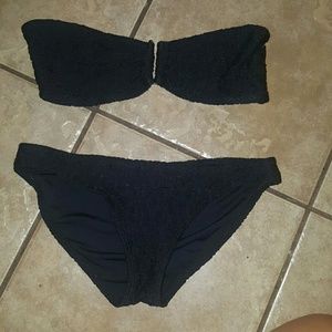 black crochet bikini